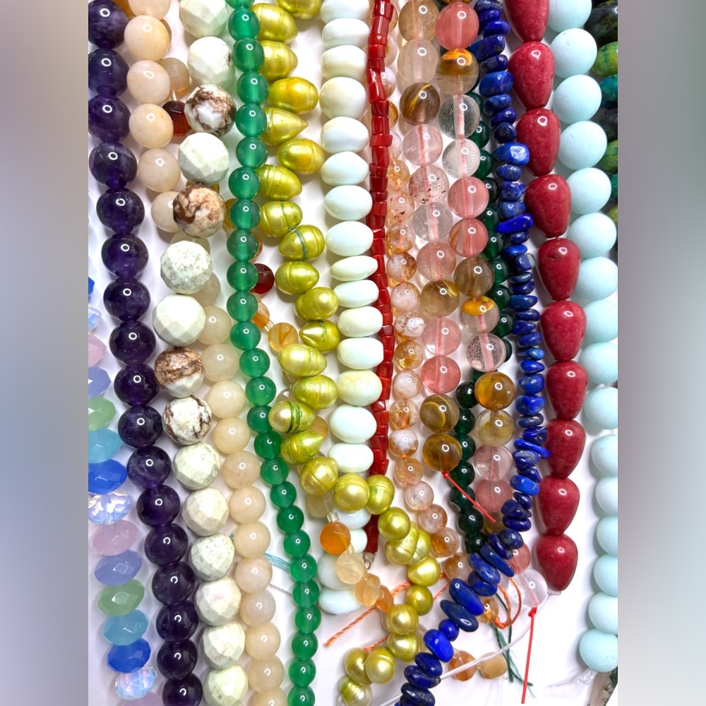 Multicolor Bead Strand Lot - Assorted Gemstone & … - image 7